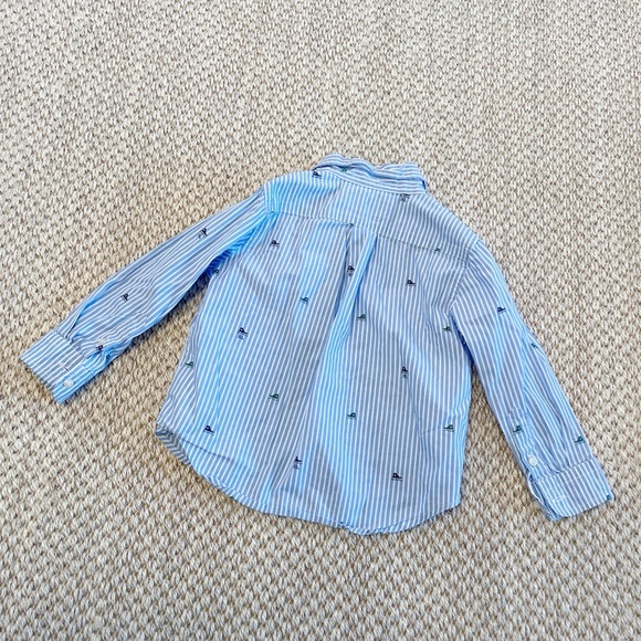 Ralph Lauren Boys Button Down Shirt Size 2T Blue Cotton Striped Embroidered - Picture 6 of 6